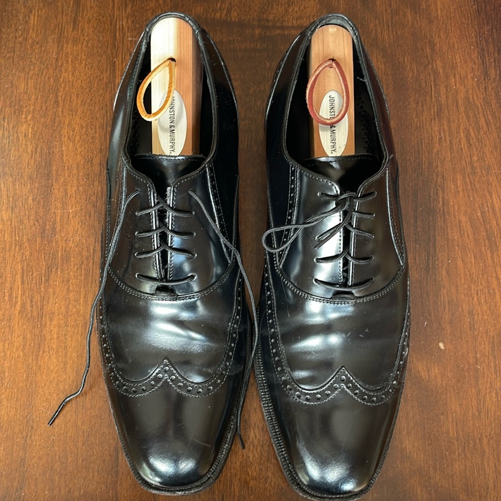 Johnston & Murphy Black Wingtips